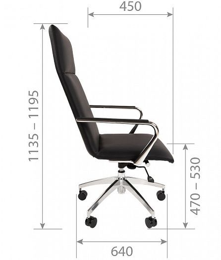 Кресло руководителя "Chairman 980" - размеры сбоку