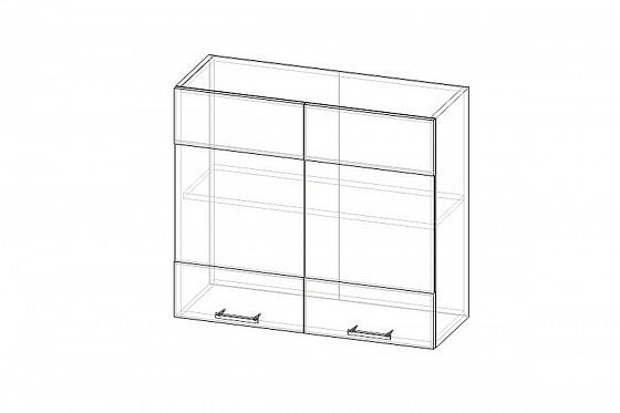 Шкаф верхний со стеклом "Тифани" В-80(с) - Шкаф верхний со стеклом "Тифани" В-80(с), Цвет: Белый/Бет
