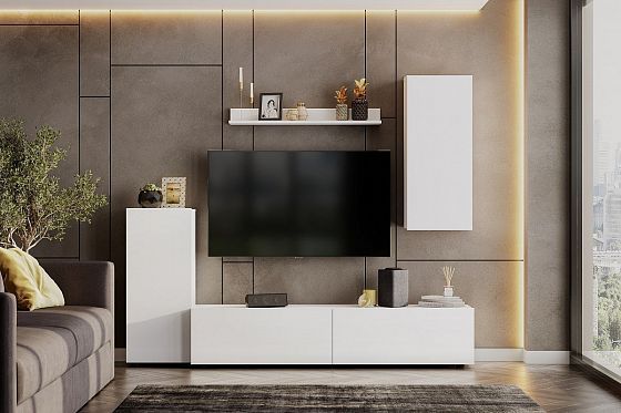 Мебель для гостиной "МГС 10" (NN-Мебель) - Белый, в интерьере