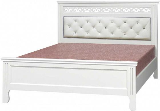 Кровать "Грация" 1400 мм (ламели) - Кровать "Грация" 1400 мм (ламели), Цвет: Белый античный/Белый эк