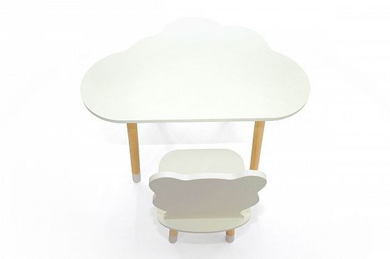 Детский стул "Stumpa мишка" белый - Детский стул "Stumpa мишка" белый, со столом вид сверху