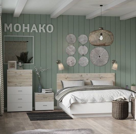 Модульная спальня "Монако" - Цвет: Белый/Гаскон Пайн