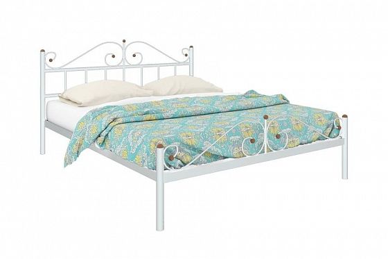 Кровать "Диана Plus" 1600 мм (ламели) - Цвет: Белый