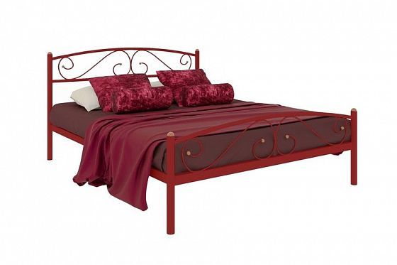 Кровать "Вероника Plus" 1400 мм (ламели) - Цвет: Красный