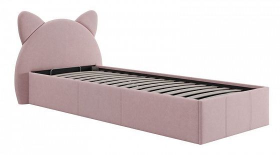 Кровать "Китти" 900*2000 мм с подъемным механизмом - Ткань Розовая
