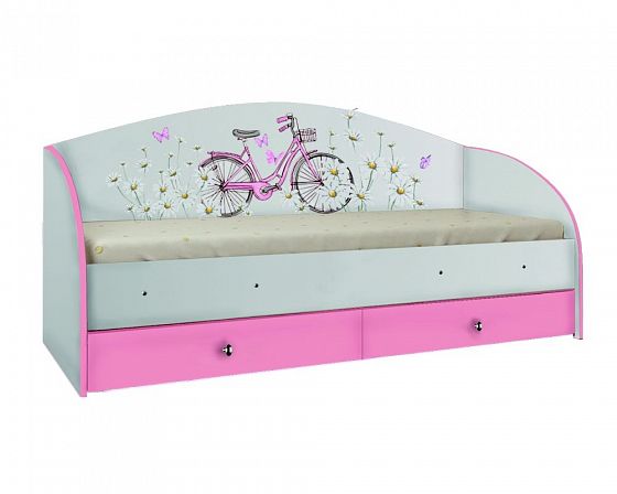 Кровать "Аннет" на щитах - Кровать "Аннет" на щитах, Цвет: Белый/Розовый