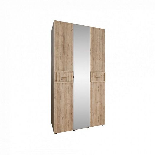 Шкаф для одежды и белья 444 "Scandica Oslo" фасад Стандарт+Зеркало - Дуб Серый Craft