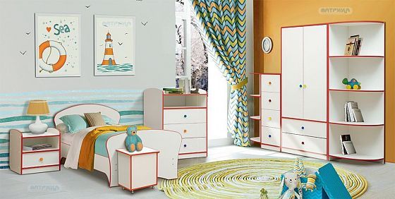 Модульная детская "Юниор-10" - Набор модульной мебели для детской комнаты "Юниор-10" с кроватью 800*