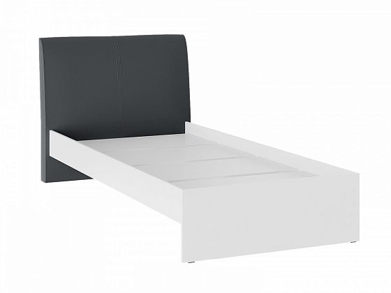 Кровать "Доминика" 1200 мм - Кровать "Доминика" 1200 мм, Цвет: Белый/Кожзам серый