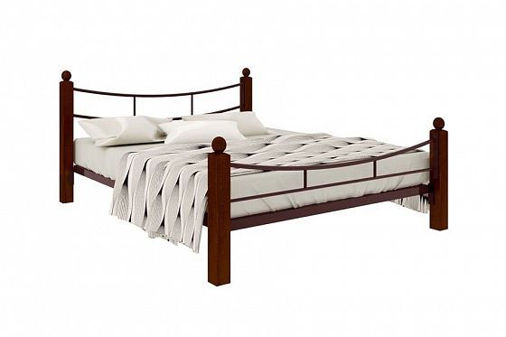 Кровать "София Lux Plus" 1400 мм (ламели) - Цвет: Коричневый/Коричневый (дерево)