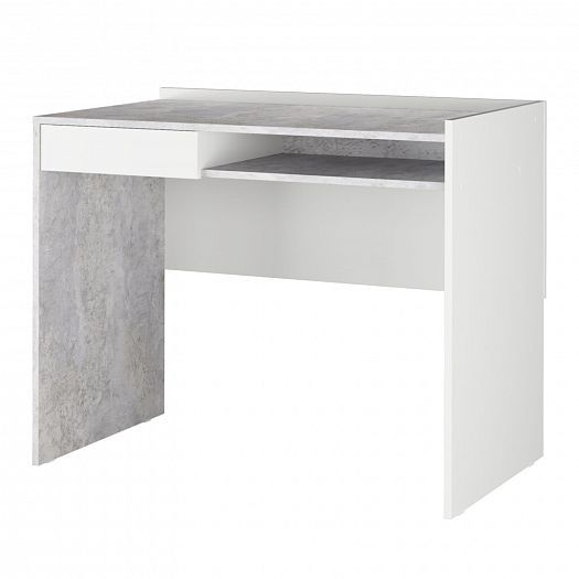 Стол компьютерный №30 - Белое сияние/Цемент светлый