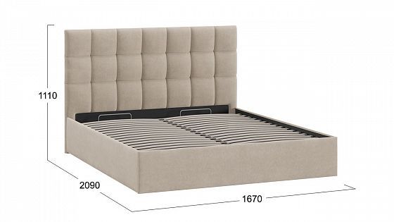 Кровать с мягкой обивкой с ПМ 1600 "Эмбер" - размеры