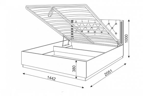 Кровать "Тиффани" 1400 с подъемным механизмом модуль М26 - Кровать "Тиффани" 1400 с подъемным механи