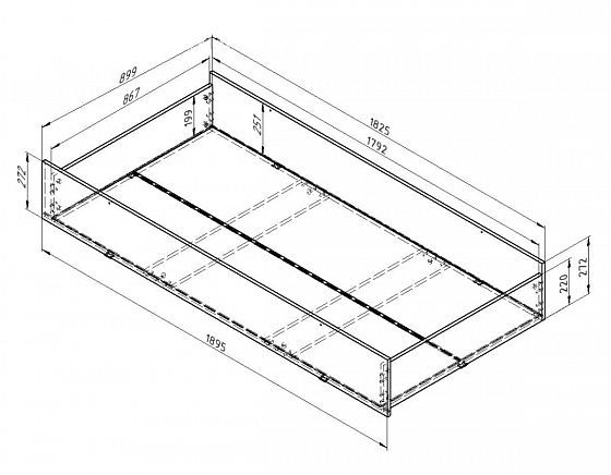 Диван-кровать "Мадлен-4 ЯМС" (Фиолетовый велюр) - схема ящик