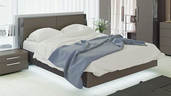 Кровать "Наоми" 1600 + спинка кровати - в интерьере