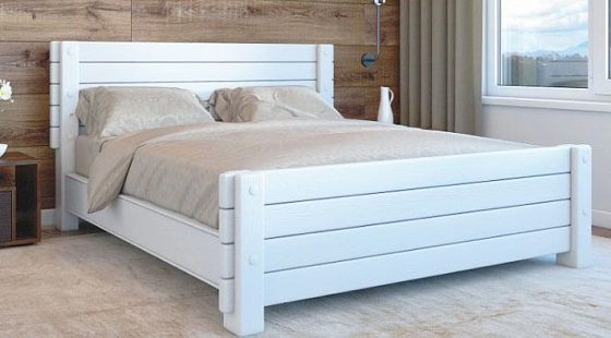 Кровать "Манхэттен-1" 1600 мм + ламели - Цвет: Белый античный
