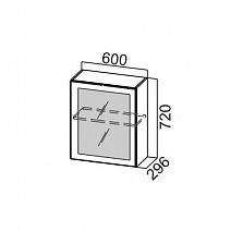 Шкаф навесной 600/720 с 1 стеклостворкой "Классика" Ш600с(1ств)/720