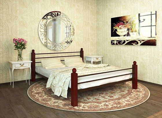Кровать "Милана Lux Plus" 1800 мм (ламели) - В интерьере, цвет: Коричневый/Коричневый (дерево)