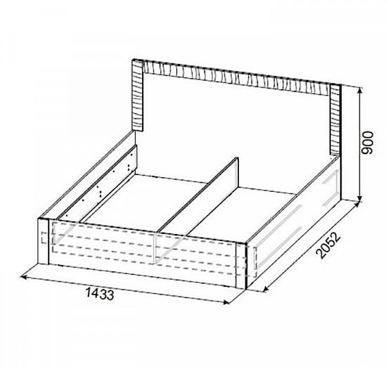 Кровать двойная универсальная "Гамма 20" 1400 мм (серия №4) + основание гибкое - - схема