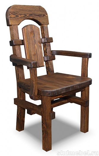 Кресло для кафе № 1 с подлокотниками - Кресло для кафе № 1 с подлокотниками, Цвет: Сосна с эффектом