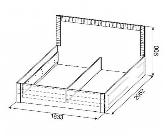 Кровать двойная универсальная "Гамма 20" 1600 мм (серия №4) + основание гибкое - - схема