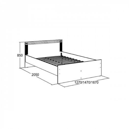 Кровать двойная 1600 мм "Ольга-18", схема