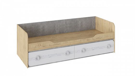 Кровать с 2 ящиками "Мегаполис" ТД-315.12.01 - Цвет: Бунратти/Белый с рисунком
