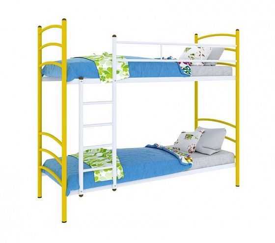 Кровать двухъярусная "Милана Duo" 900 мм Левая (ламели) - Цвет: Желтый