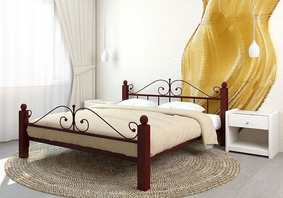 Кровать "Диана Lux Plus" 1600 мм (ламели) - В интерьере, цвет: Коричневый/Коричневый (дерево)