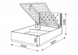 Кровать "Тиффани" 1200 с подъемным механизмом М27