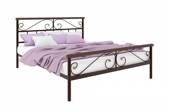 Кровать "Эсмеральда Plus" 1400 мм (ламели) - Цвет: Коричневый/Коричневый (дерево)
