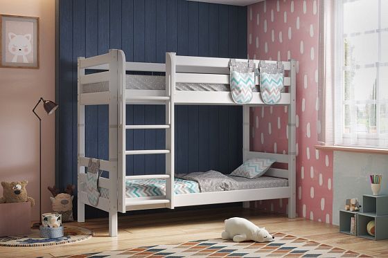 Двухъярусная кровать "Соня" Вариант 9 - В интерьере, цвет: Белый