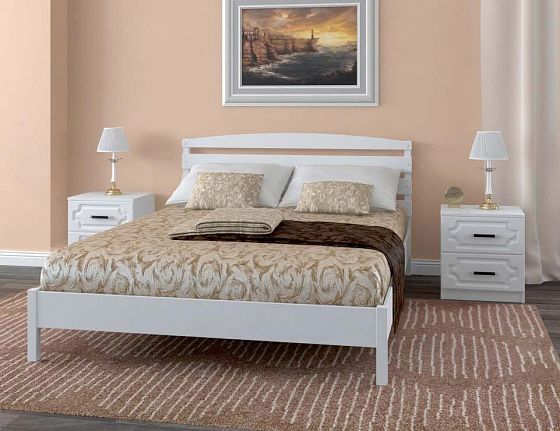 Кровать "Камелия-1" 1400 мм (ламели) - Кровать "Камелия-1" 1400 мм (ламели), Цвет: Белый античный