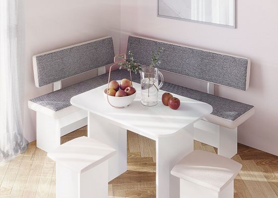 Кухонный уголок "Парма" - интерьер в белом цвете