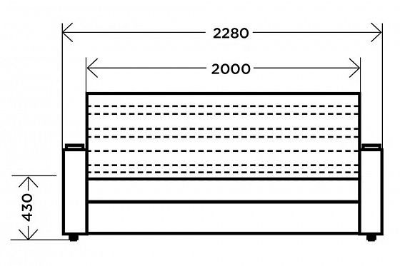 Диван "Тадеуш-2" - Диван "Тадеуш-2", Темпо 6 (микророгожка), схема спереди