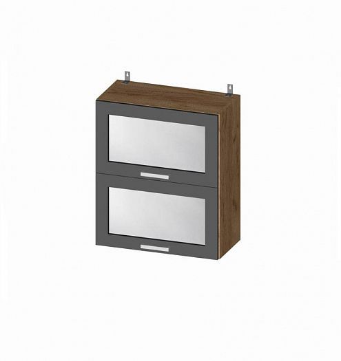 Шкаф верхний горизонтальный "Геометрия" со стеклом ШВГС 600 - схематичный вид