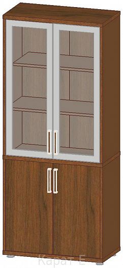 Шкаф для бумаг "Статус" комбинированный со стеклянными дверями арт. ПТ-020 (Ст) - Шкаф для бумаг "Ст