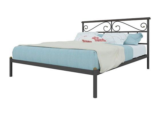 Кровать "Эсмеральда" 1600 мм (ламели) - Цвет: Черный/Коричневый (дерево)
