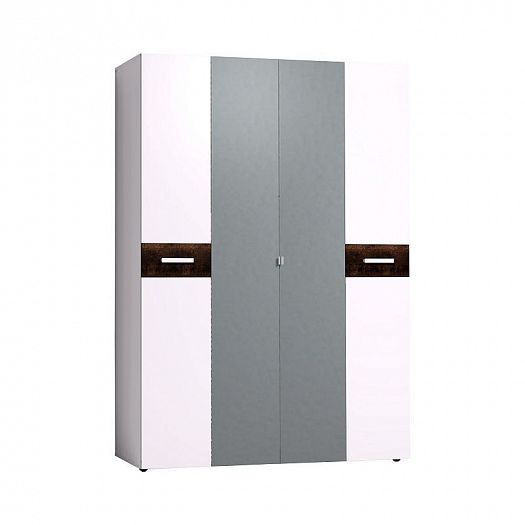 Шкаф для одежды и белья 555 "Норвуд" - Цвет: Белый/Орех шоколадный