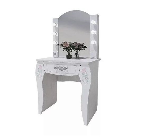 Стол туалетный "Розалия" №12 - Цвет: Лиственница Белая/Омела/Принт