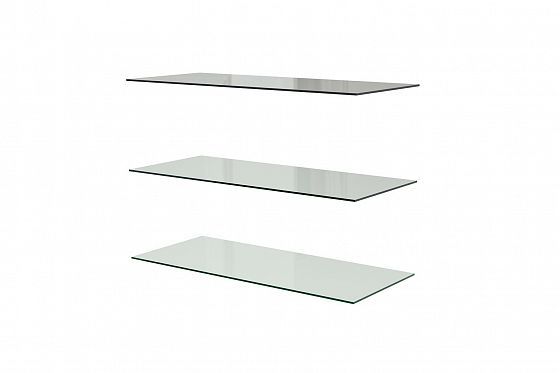 Комплект полок для витрины ШР-2 "Грация" стекло (3 шт) - Белый глубокие поры/Белый лак