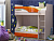 **Кровать двухъярусная "Бемби" МДФ (фасад 3D) (Цвет: Ясень Шимо светлый/Апельсин металлик)