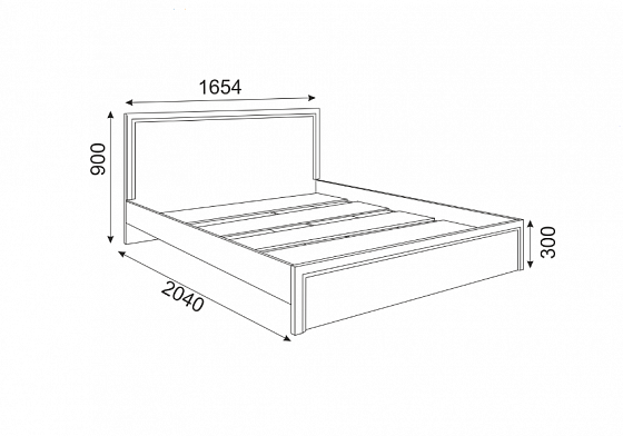 Кровать "Беатрис" с настилом модуль №6 - Кровать "Беатрис" с настилом модуль №6, Цвет: Дуб млечный /