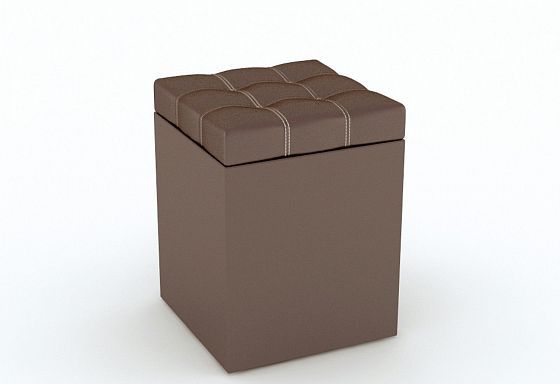 Пуф "Квадро" с ящиком для хранения - Пуф "Квадро" с ящиком для хранения, Цвет: Кожзам коричневый