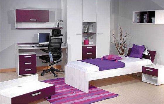 Набор мебели для детской "Стори" №1 - Набор мебели для детской "Стори" №1, Цвет: Виолетта глянец / Б