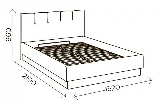 Кровать "Илия" М12 1400*2000 мм с подъемным механизмом - Размеры
