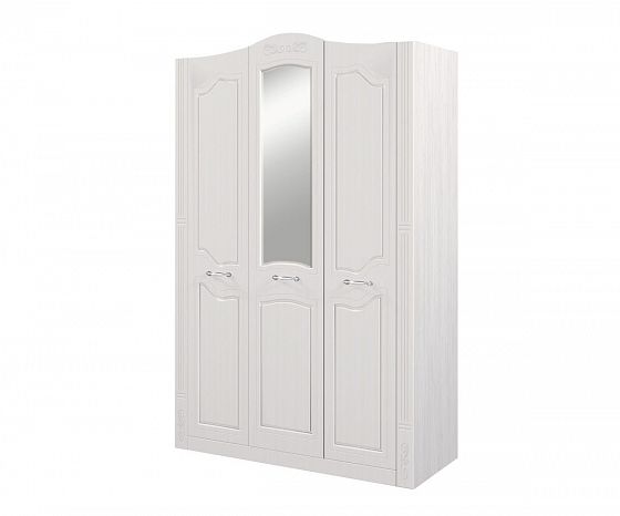 Шкаф трехдверный "Ева-10" для платья и белья (1430 мм) - Цвет: Рамух/Сандал Белый