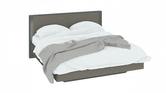 Кровать "Наоми" 1600 + спинка кровати - Фон серый/Джут
