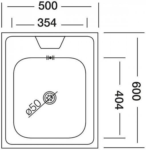 Мойка накладная Арт. V-404 с крепежом 500 - Мойка накладная V-404 - схема