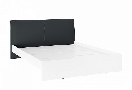 Кровать "Доминика" 1600 мм - Кровать "Доминика" 1600 мм, Цвет: Белый/Кожзам серый